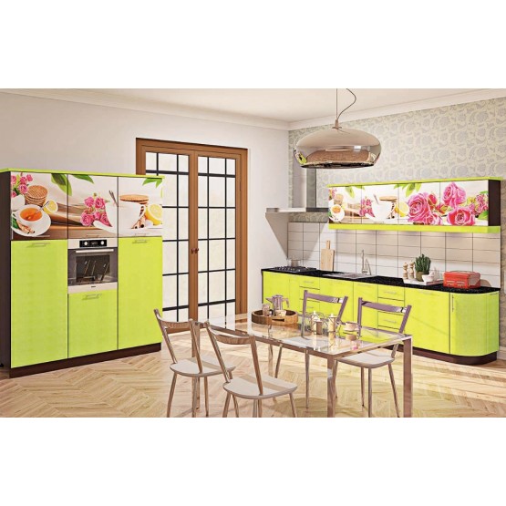 Кухня "Хай-тек с цветной печатью" KX-488