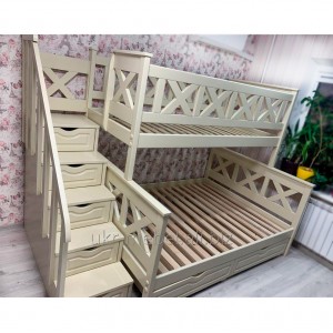 Ліжко Лубни Меблі двоярусне "Оскар 2" плюс з натурального дерева