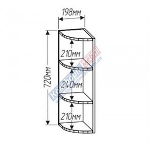 Модуль 200 мм верхний "Эко" В20 угловой открытый