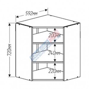 Модуль 600х600 мм верхний "Эко" В60х60 1СК угловой