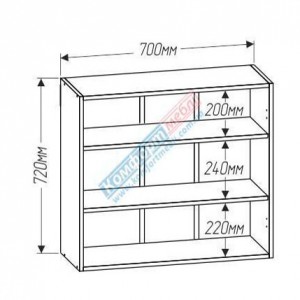 Модуль 700 мм верхний "Эко" В70 2Д