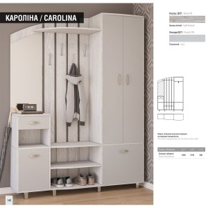 Передпокій Світ Меблів Кароліна / Carolina артвуд світлий / попелястий