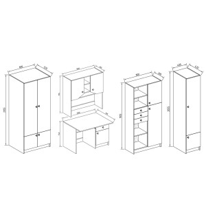 Набір у дитячу Світ Меблів Юніор сонома + білий (ЗНЯТО З ВИРОБНИЦТВА)